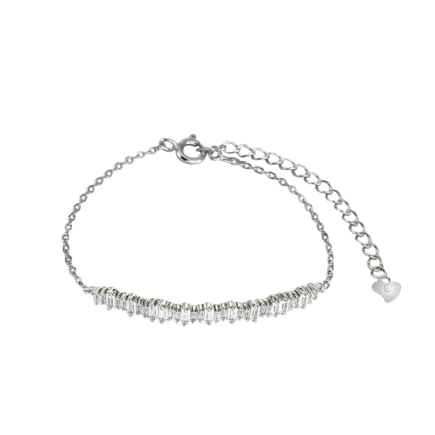 Zirkonia Armband rhodiniert klar elegant