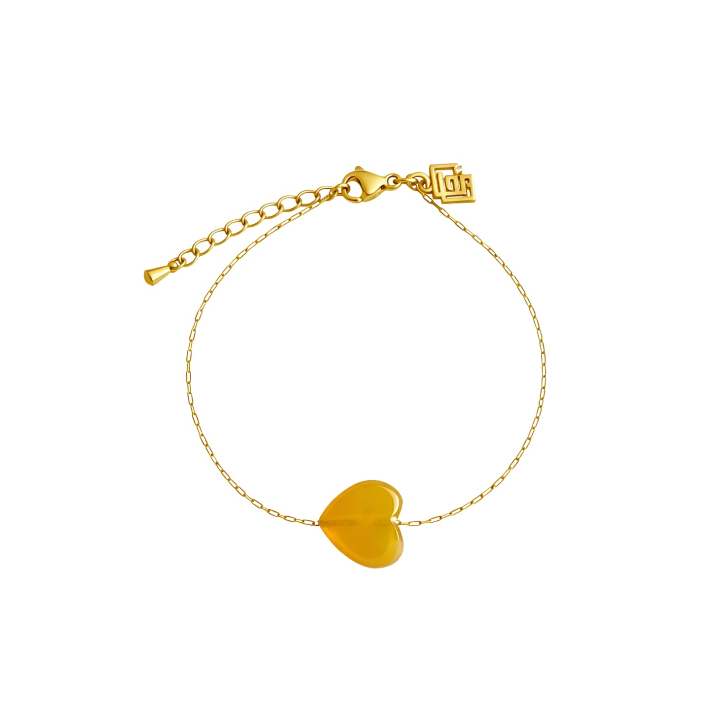 Zartes Armband Harmony Touch mit gelbem Achat – Herzstein für Optimismus und Lebensfreude – Celenia Joy
