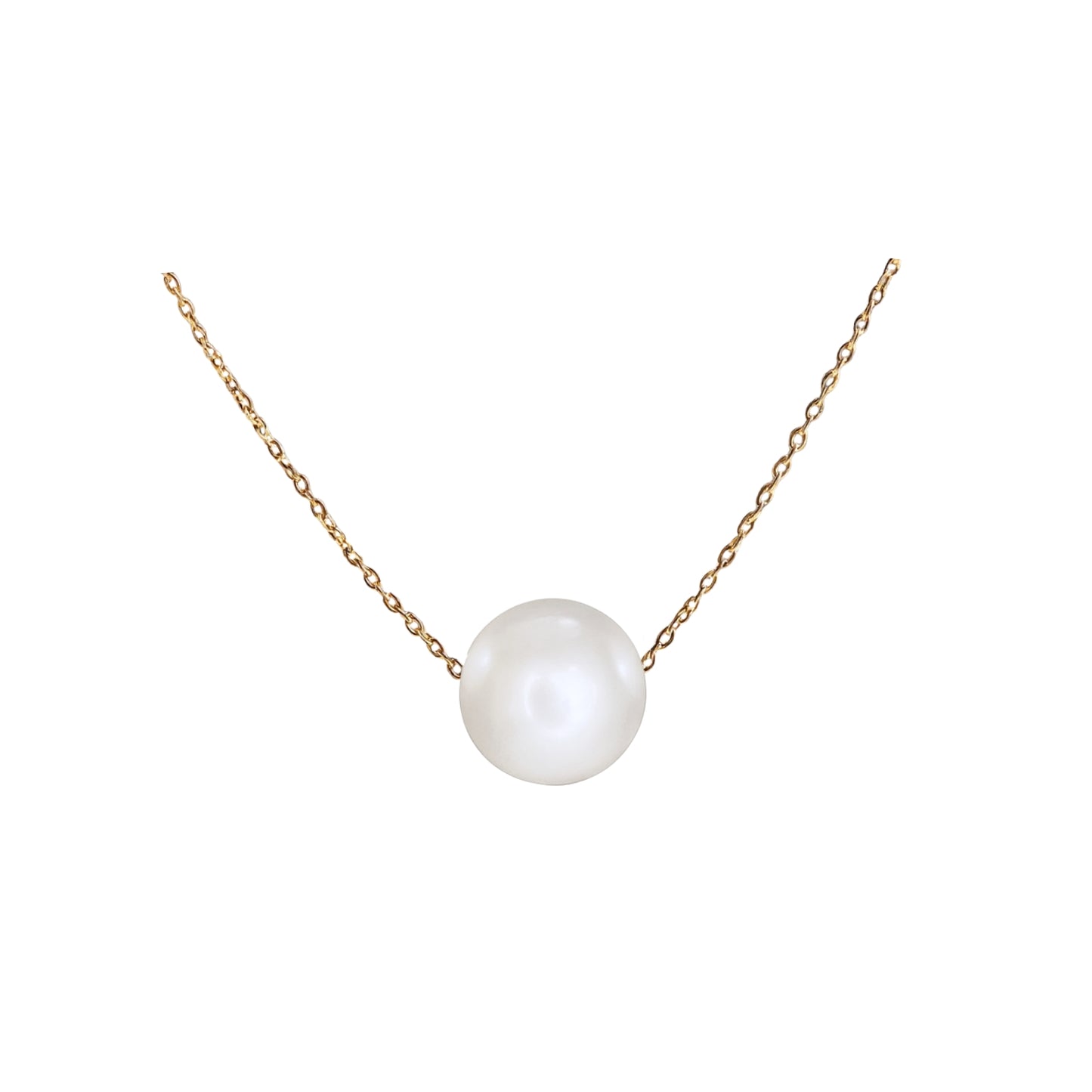 Eterna Perlenkette mit einer großen 12 mm Barockperle – Zeitlose Eleganz aus 925er Sterlingsilber 18K vergoldet – Celenia Joy