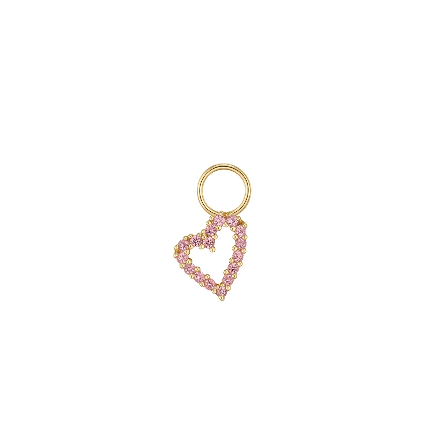kleiner rosa Herz Charm vergoldet elegant