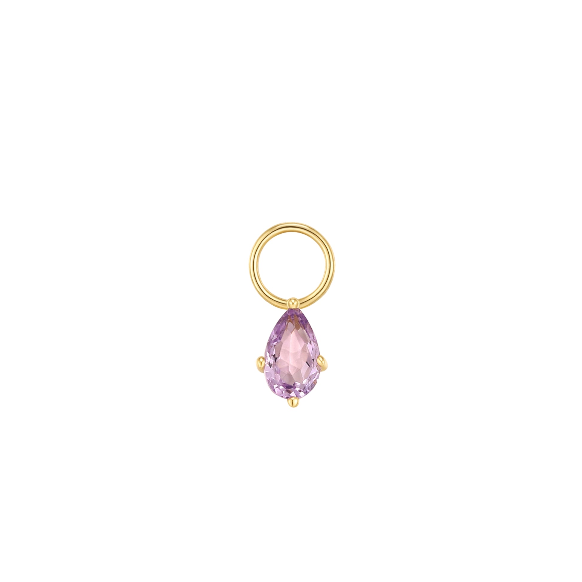 violetter Tropfen Charm vergoldet elegant