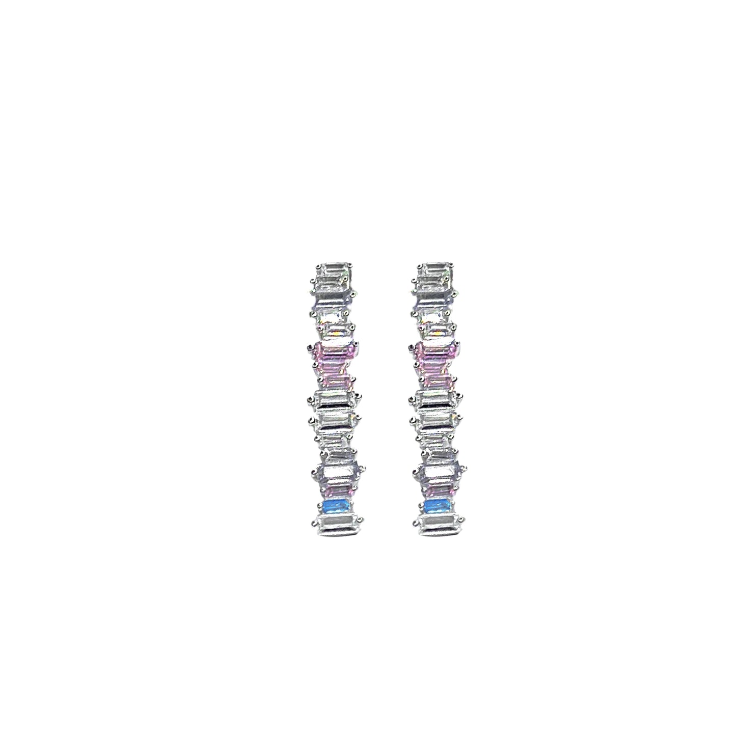 glanzvolle Zirkonia Ohrstecker rhodiniert elegant