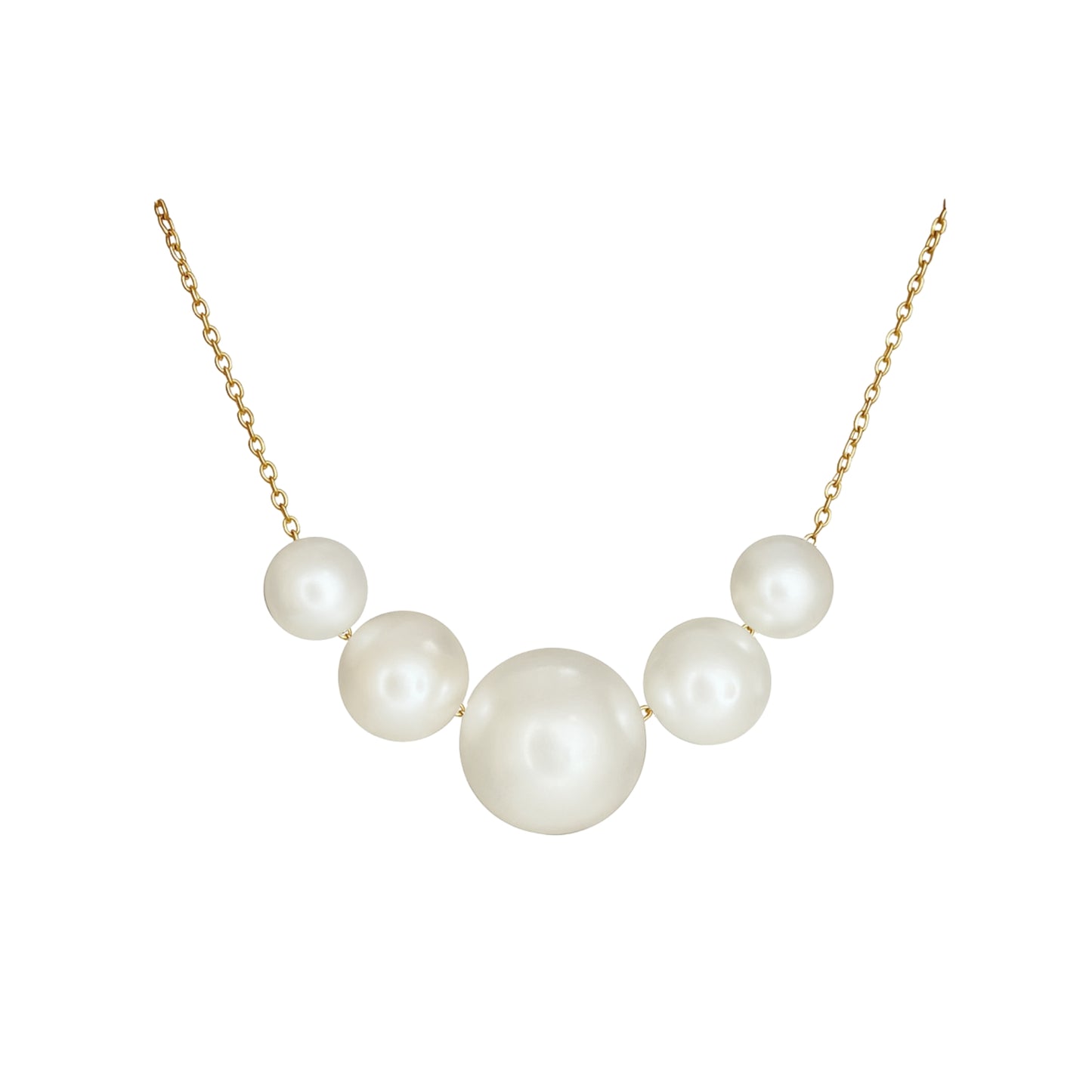 Oceana Perlenkette mit 5 Barockperlen – Edle Halskette aus 925er Sterlingsilber 18K vergoldet – Verschiedene Perlengrößen (6mm, 9mm, 12mm) – Celenia Joy
