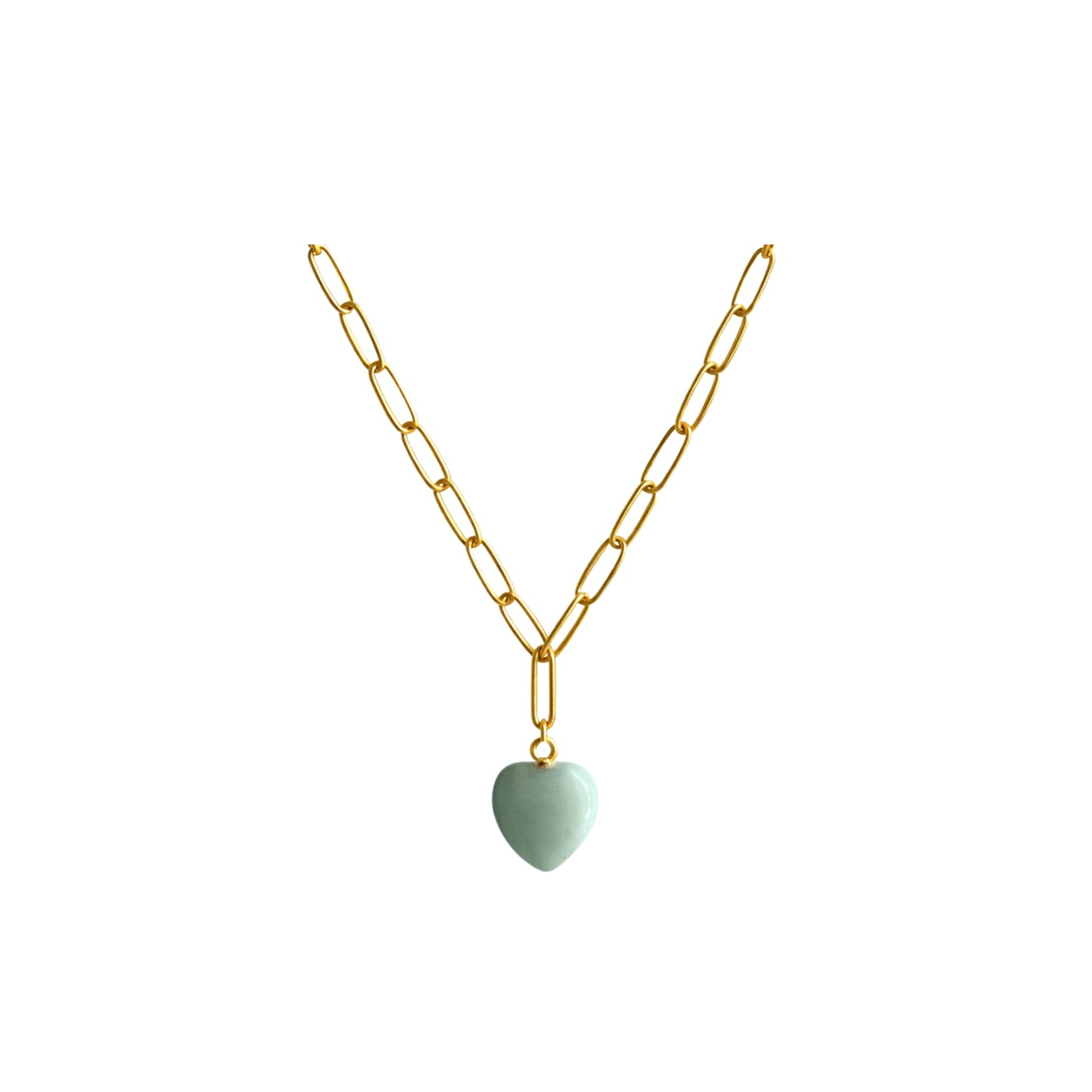 Halskette Bold Harmony mit Amazonit – Herzstein für Ruhe und Gelassenheit – Edler Natursteinschmuck – Celenia Joy