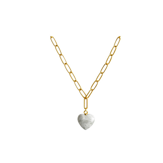 Halskette Bold Harmony mit Mondstein – Intuition und Neubeginn – Elegantes Herz-Design 18K vergoldet – Celenia Joy