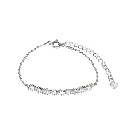 Zirkonia Armband rhodiniert klar elegant
