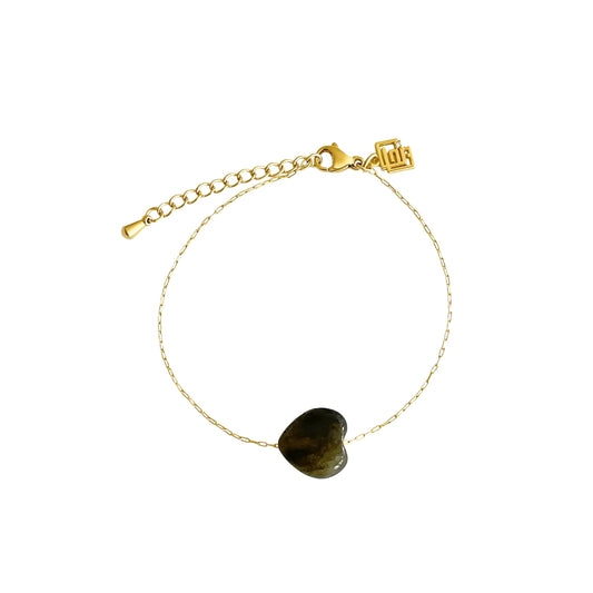 Harmony Touch Armband mit Labradorit-Herz – Edler Naturstein für Transformation und Schutz – Celenia Joy