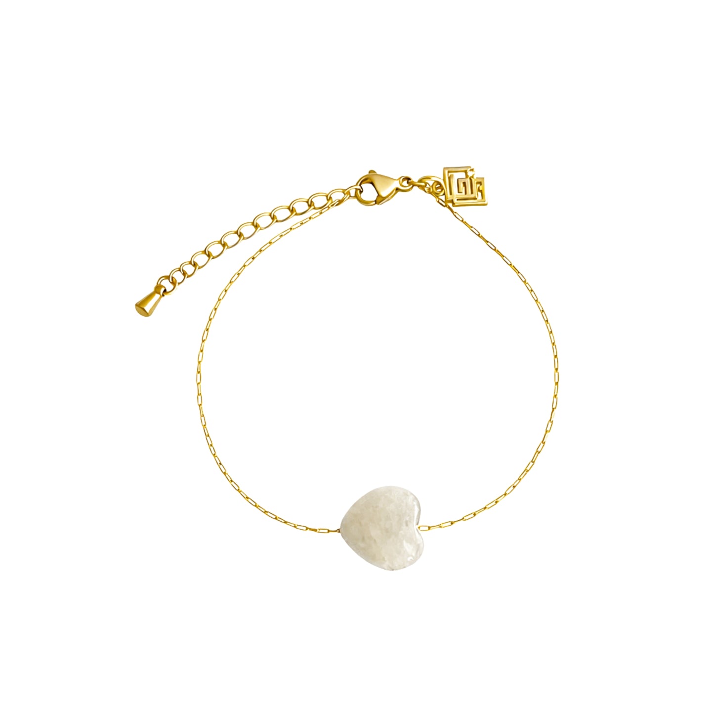 Harmony Touch Armband mit Mondstein-Herz – Intuition und emotionale Balance – Elegantes Naturstein-Design – Celenia Joy