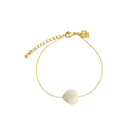 Harmony Touch Armband mit Mondstein-Herz – Intuition und emotionale Balance – Elegantes Naturstein-Design – Celenia Joy