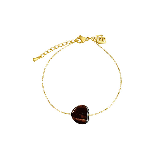Harmony Touch Armband mit Tigerauge-Herz – Kraftvolle Symbolik und elegante Vergoldung – Celenia Joy
