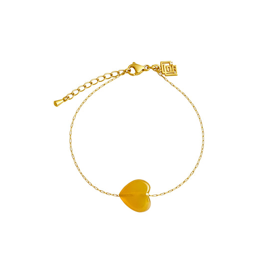 Zartes Armband Harmony Touch mit gelbem Achat – Herzstein für Optimismus und Lebensfreude – Celenia Joy
