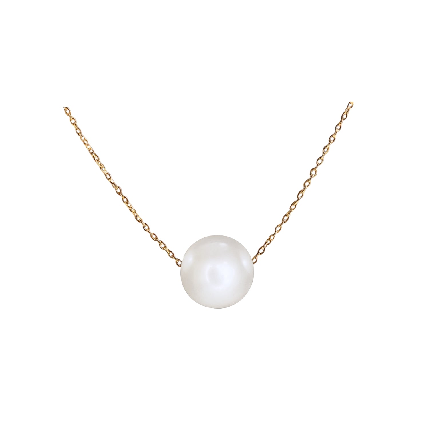 Eterna Perlenkette mit einer großen 12 mm Barockperle – Zeitlose Eleganz aus 925er Sterlingsilber 18K vergoldet – Celenia Joy
