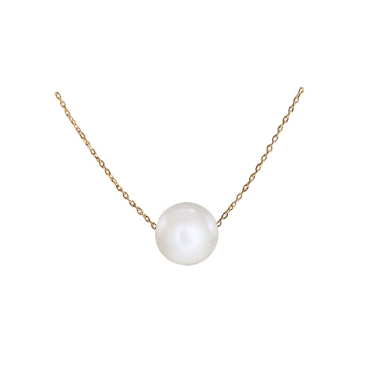 Eterna Perlenkette mit einer großen 12 mm Barockperle – Zeitlose Eleganz aus 925er Sterlingsilber 18K vergoldet – Celenia Joy